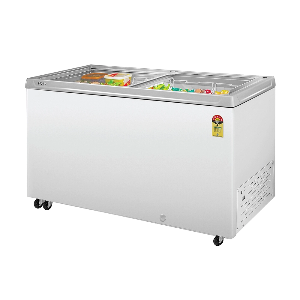 Haier 400 L Glass Top Freezer with LED & 4 Years Warranty, 5 STAR